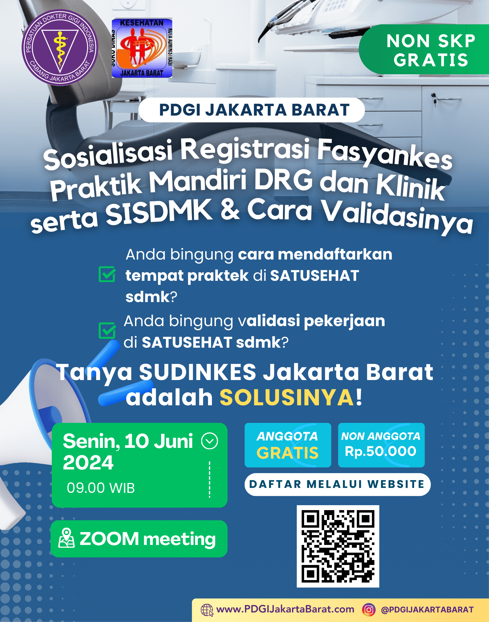 Sosialisasi Registrasi Fasyankes Praktik Mandiri DRG dan Klinik serta SISDMK & Cara Validasinya